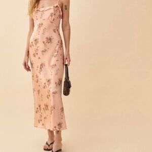 Reformation Aribella Liaison Silk Midi Dress